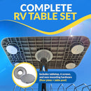 RV Side Tables | RV End Tables - Table Set - 6" Flush Mount Floor Plate / Anti Wobble, Cocktail Design (6 colors)