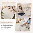 Round Pouf Ottoman, 18" Stuffed Floor Pouf