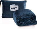 Comfort Fly Travel Blanket & Pillow" 2-in-1 Micro Plush Airplane Blanket with Carry Case (40" x 70")