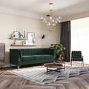 82.67" Modern Chenille Upholstered Couch with Bolster Armrest 3-Seat Sofa for Living Room