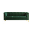 82.67" Modern Chenille Upholstered Couch with Bolster Armrest 3-Seat Sofa for Living Room