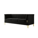 82.67" Modern Chenille Upholstered Couch with Bolster Armrest 3-Seat Sofa for Living Room