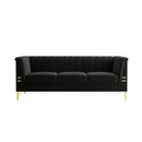 82.67" Modern Chenille Upholstered Couch with Bolster Armrest 3-Seat Sofa for Living Room