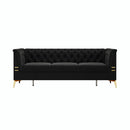 82.7" Modern Velvet Living Room Chesterfield Design Wide Sofa