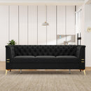 82.7" Modern Velvet Living Room Chesterfield Design Wide Sofa