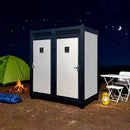 82-Inch Two-Person Portable Outdoor Toilet Cabin With Light, Sink And Fan (SAK50123)