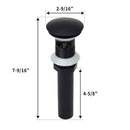 Matte Black Pop up Drain Stopper With Overflow