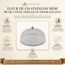 Fleur de Lis Stainless Mesh Picnic Cover