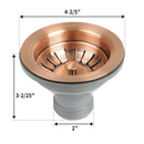 Copper Kitchen Sink Stopper Replacement for 3-1/2 Inch Standard Strainer Drain