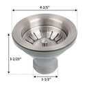 Brushed Nickel Kitchen Sink Stopper Replacement for 3-1/2 Inch Standard Strainer Drain
