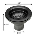 Matte Black Kitchen Sink Stopper Replacement for 3-1/2 Inch Standard Strainer Drain