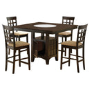 Gabriel 5-piece Square Counter Height Dining Set Cappuccino