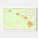 Vintage Map of Hawaii 1918