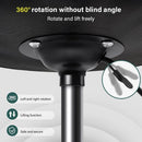 Black Height Adjustable Swivel Stool With Back Support