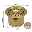 Brushed Gold Kitchen Sink Garbage Disposal Flange Stopper