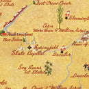 Vintage Map of Illinois 1938