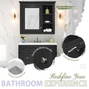 Bathroom Vanity With Medicine Cabinet, Royal Mirror Cabinet, Modern Bathroom Storage Cabinet With 2 Soft Closing Doors And 4 Drawers