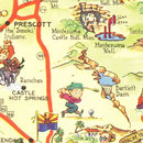 Vintage Map of Arizona 1942