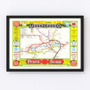Vintage Railroad Map of London 1908