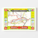 Vintage Railroad Map of London 1908