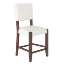 5-Piece Counter Height Dining Set, Faux Marble Bar Table with 4 Upholstered Chairs, Mid-Century Style for Kitchen or Small Spaces