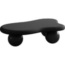 40 Inch Cloud Shaped Coffee Table with 3 Ball Legs for Living Room, Black