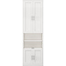 Full Size Murphy Bed with 1 Side Cabinet Storage Shelf, 61.5-inch Cabinet Bed Folding Wall Bed with Desk Combo Perfect for Guest Room,Study, Office,White(old sku:BS7012008109C)