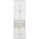 Queen Size Murphy Bed with 2 Side Cabinet Storage Shelves, 68-inch Cabinet Bed Folding Wall Bed with Desk Combo Perfect for Guest Room, Study, Office,White(old sku:BS7013008104C)