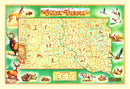 Vintage Map of South Dakota 1946