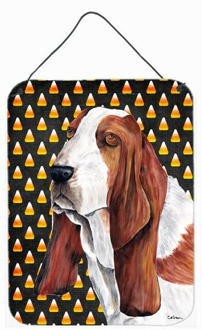 Basset Hound Candy Corn Halloween Portrait Wall or Door Hanging Prints