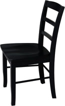 Set Of 2 Black Madrid Ladderback Dining Chairs For Kitchen