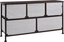 Extra Wide Fabric 5 Drawer Storage Organizer Unit Bronze