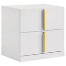 Ines 4-piece Eastern King Bedroom Set Navy and White High Gloss