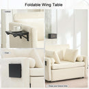 Oversize 45 Inch Sleeper Chair Bed With Wing Table Beige