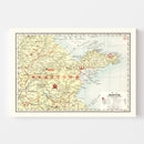 Vintage Map of Shantung China, 1917