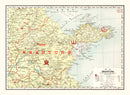 Vintage Map of Shantung China, 1917