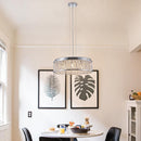 Modern Crystal Chandelier 18.9 Inches Aluminum+Iron Round Ceiling Light Flush Mount Ceiling Light Fixture for kitchen Island Dining Bedrooms and Hallway