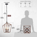 Antique Bronze 4-Light Chandelier Pendant Light Dining