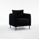 Accent Chair for Living Room, Velvet Comfy Single Sofa Chair Mid-Century Modern Armchair with 1 Pillow and Metal Legs for Bedroom Office Reading