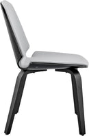 Gray Faux Leather Accent Dining Chair For Kitchen Table