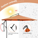 Ainfox 10FT Patio Offset Umbrella with 360 Degree Rotation and Cross Base for Garden Outdoor Swimming Pool & Large Market