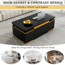 [Video Provided] U-Can Lift-Top Coffee Table with 4 Storage Stools, Modern Space Saving Center Table with Foldable Top, Multi-Functional Adjustable Coffee Table for Living Room