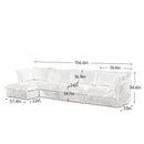 Slipcovered L Shape Sectional Long Sofa Couch, 4 Seater Sofa with Suppleness Armrests,Deep Seat Sofa with 2 Big Pillows, Comfy Couch for Living Room, Apartment, Camel Corduroy Fabric