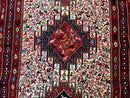 Persian Soumak Kilim Rug 4x6, Triple Medallions Tribal Pictorials, Caucasian Azerbaijani Kilim