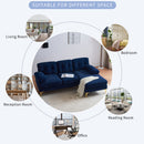 Modern Velvet L Shaped Sectional Sofa for Living Room and Bedroom, Blue, 82.6 Inch