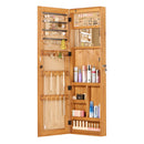 Jewelry Armoire Organizer With Full Length Mirror, Wall Mounted Lockable Cabinet With LED Light