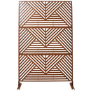 PS101 Rusty Outdoor & Indoor Freestanding Metal Privacy Screen, 76' H x 48' W, Decorative Privacy Fence Panels for Deck, Balcony, Patio