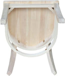 Set Of 2 35.8 In Parawood X Back Dining Chairs Unfinished