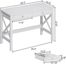 40 Inch White Computer Desk For Home Office Use And Study