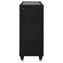 Ravenne 8-drawer Velvet Upholstered LED Dresser Cabinet Black